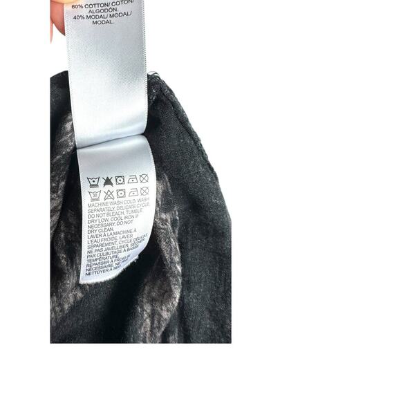 Lucky Brand Women’s Boho Tribal Print Tie Front Top Black White Size Small S/P - Picture 5 of 5